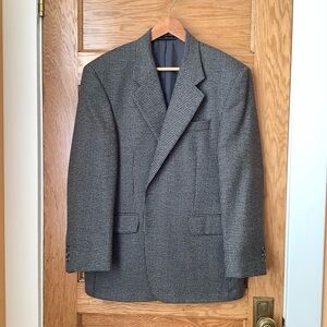 VINTAGE Shipley Cool Tones Houndstooth Wool Blazer Size 42S